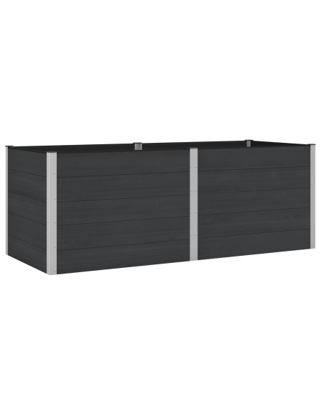 Letto rialzato da giardino Nero 250 x 100 x 91 cm
