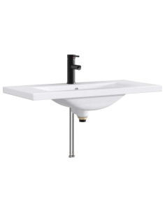 Lavabo da bagno Nero Opaco 81 x 40 x 17,5 cm Metallo