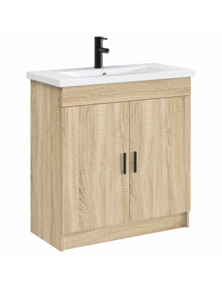 Lavabo da bagno Nero Opaco 81 x 40 x 17,5 cm Metallo