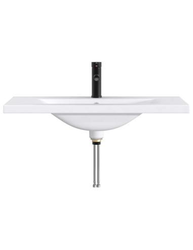 Lavabo da bagno Nero Opaco 81 x 40 x 17,5 cm Metallo