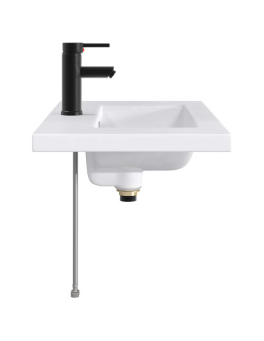 Lavabo da bagno Nero Opaco 81 x 40 x 17,5 cm Metallo