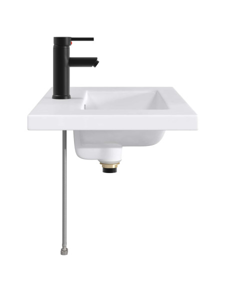 Lavabo da bagno Nero Opaco 81 x 40 x 17,5 cm Metallo