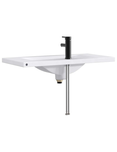 Lavabo da bagno Nero Opaco 81 x 40 x 17,5 cm Metallo