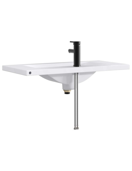 Lavabo da bagno Nero Opaco 81 x 40 x 17,5 cm Metallo