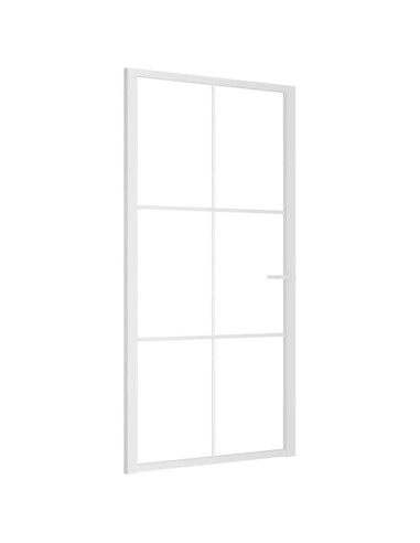 Porta Interna 102,5x201,5 cm Bianca in Vetro ESG e Alluminio