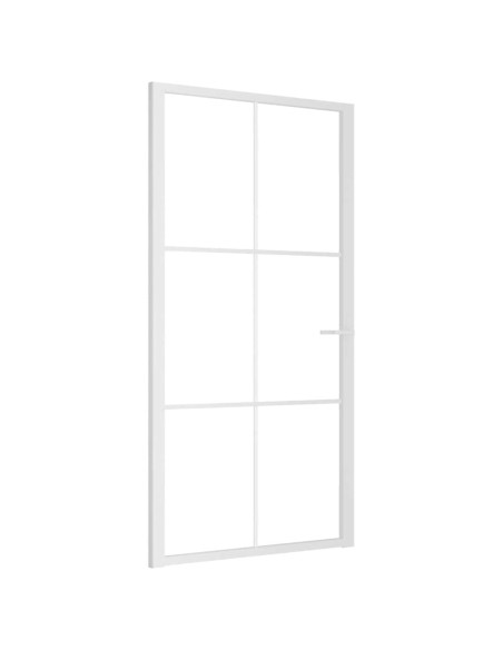 Porta Interna 102,5x201,5 cm Bianca in Vetro ESG e Alluminio