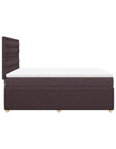 Giroletto a Molle con Materasso Marrone Scuro 160x200cm Tessuto