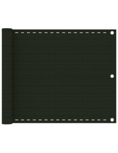 Schermo Frangivista per Balcone Verde Scuro 75x600 cm in HDPE