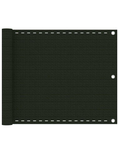 Schermo Frangivista per Balcone Verde Scuro 75x600 cm in HDPE