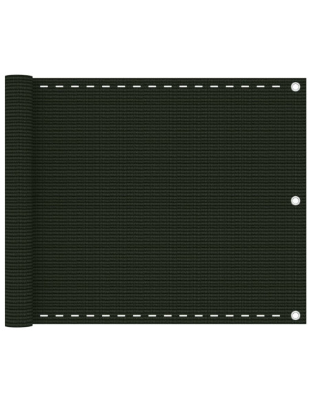 Schermo Frangivista per Balcone Verde Scuro 75x600 cm in HDPE