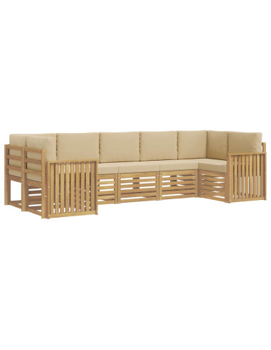 Set di divani da esterno 7 pcs Bianco e Beige