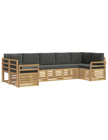 Set di divani da esterno 7 pcs Bianco e Antracite