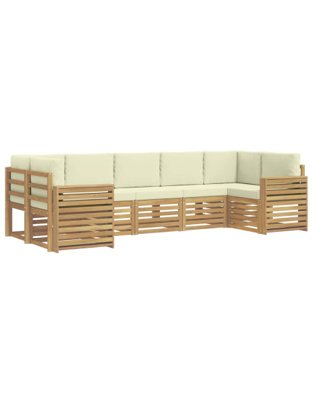 Set di divani da esterno 7 pcs Bianco e Crema