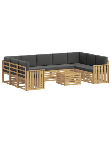 Set di divani da esterno 10 pcs Bianco e Antracite