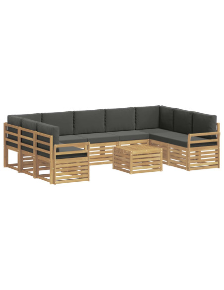 Set di divani da esterno 10 pcs Bianco e Antracite