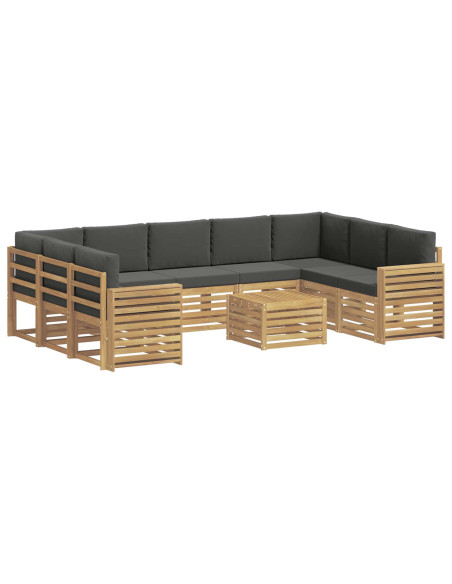 Set di divani da esterno 10 pcs Bianco e Antracite
