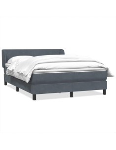 Giroletto a Molle con Materasso Grigio Scuro 160x210 cm Velluto