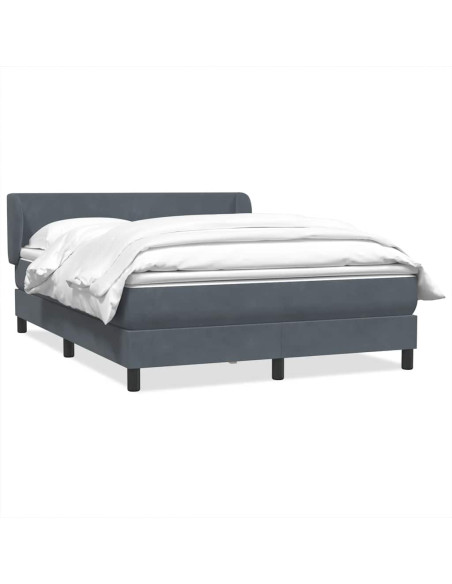 Giroletto a Molle con Materasso Grigio Scuro 160x210 cm Velluto