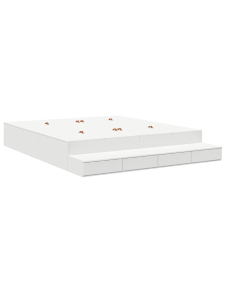 Struttura letto con contenitore Bianco 180 cm Legno multistrato