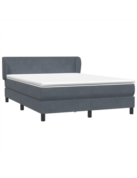Giroletto a Molle con Materasso Grigio Scuro 160x210 cm Velluto