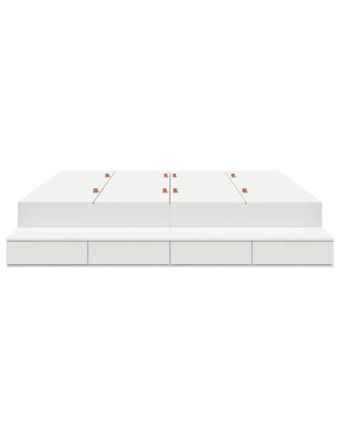 Struttura letto con contenitore Bianco 180 cm Legno multistrato