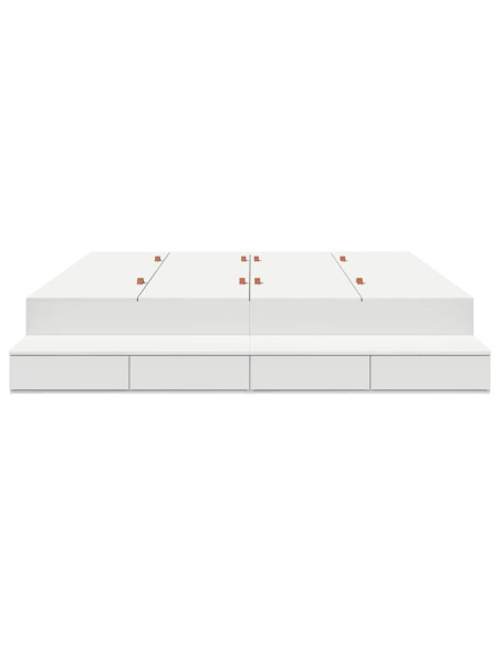 Struttura letto con contenitore Bianco 180 cm Legno multistrato