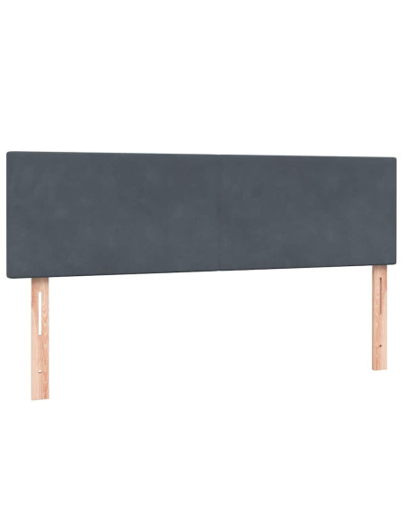 Giroletto a Molle con Materasso Grigio Scuro 160x210 cm Velluto