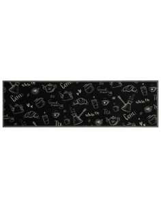Tappeto da Cucina Lavabile Nero Mattutino 45x150 cm in Velluto