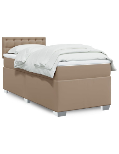 Giroletto a Molle con Materasso Cappuccino 90x200 cm Similpelle
