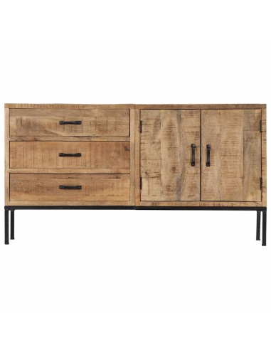 Credenza 140x35x75 cm in Legno Massello di Mango