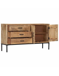 Credenza 140x35x75 cm in Legno Massello di Mango 2