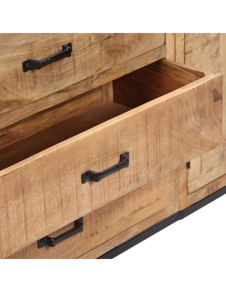 Credenza 140x35x75 cm in Legno Massello di Mango