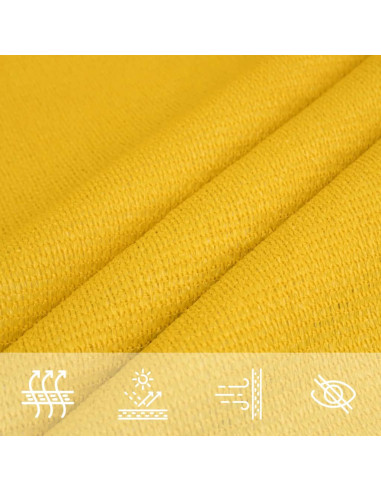 Vela Parasole 160 g/m² Rettangolare Giallo 6x8 m in HDPE