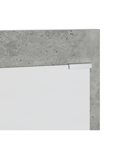 Appendiabiti a muro con specchio Grigio cemento 70 x 10 x 90 cm