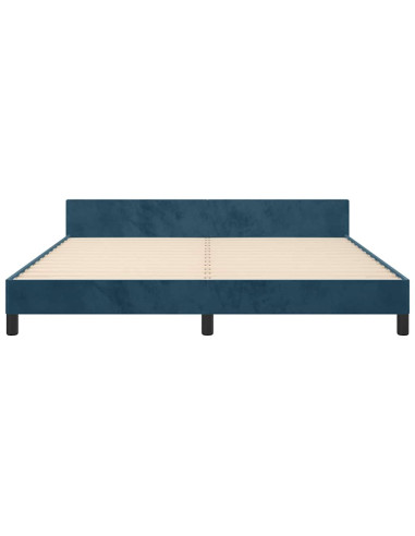 Giroletto senza Materasso Blu Scuro 160x200 cm in Velluto