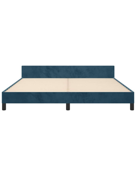 Giroletto senza Materasso Blu Scuro 160x200 cm in Velluto