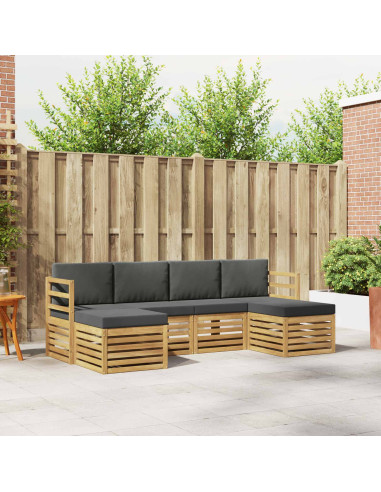 Set divani 6 pcs Bianco e Antracite 245 x 122,5 x 73 cm