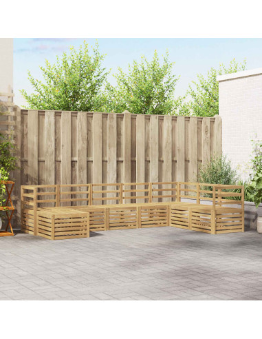 Set di divani da esterno 8 pcs Bianco 304 x 185,5 x 73 cm