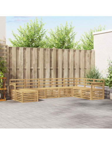 Set di divani da esterno 8 pcs Bianco 306 x 187,5 x 73 cm