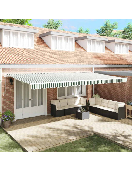 Telo di ricambio per tenda da sole Verde e Bianco 6 × 3,5 m