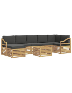 Set di divani da esterno 8 pcs Bianco e Antracite 2