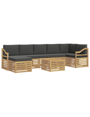 Set di divani da esterno 8 pcs Bianco e Antracite