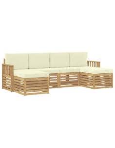 Set di divani da esterno 6 pcs Bianco e Crema 2