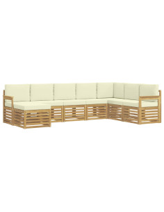 Set di divani da esterno 8 pcs Bianco e Crema 2