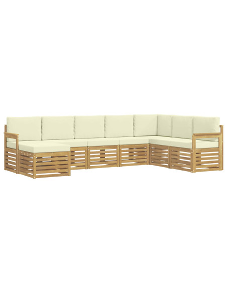 Set di divani da esterno 8 pcs Bianco e Crema