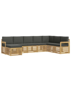 Set di divani da esterno 8 pcs Bianco e Antracite 2