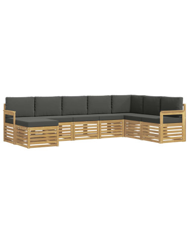 Set di divani da esterno 8 pcs Bianco e Antracite