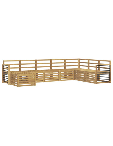Set di divani da esterno 8 pcs Bianco 306 x 187,5 x 73 cm