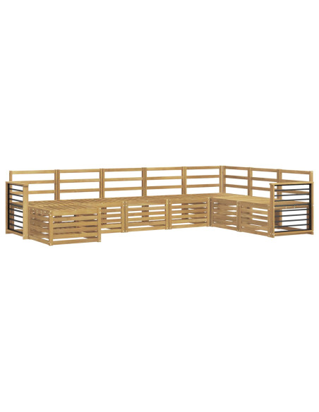 Set di divani da esterno 8 pcs Bianco 306 x 187,5 x 73 cm