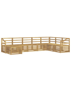 Set di divani da esterno 8 pcs Bianco 304 x 185,5 x 73 cm 2